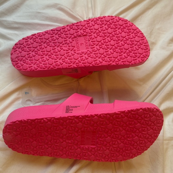 Shade & Shore Hot Pink Double-Buckle Slide Sandals - Picture 3 of 3